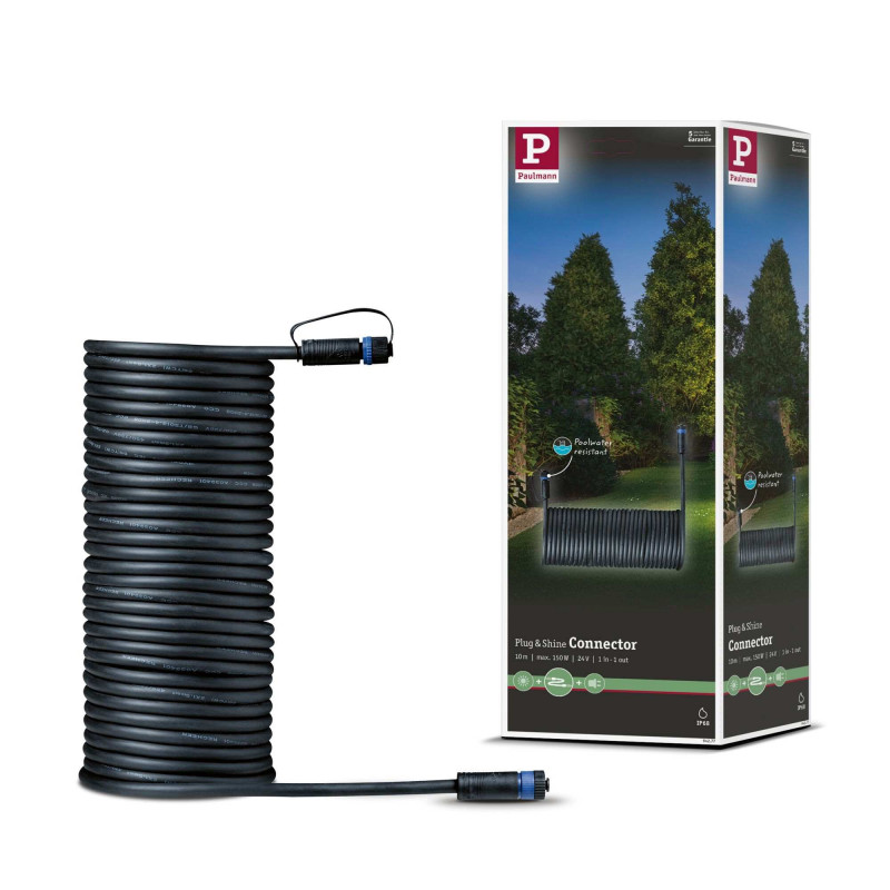 Przewód połączeniowy Plug & Shine 10m 1in-1out IP68 24V czarny / tworzywo sztuczne Przewód połączeniowy Plug & Shine 10m 1in-1out IP68 24V czarny / tworzywo sztuczne