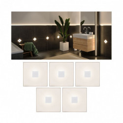 LumiTiles Basic Set Square 10x10cm 5x?W 2700K 12V Biały Tworzywo sztuczne/ Aluminium LumiTiles Basic Set Square 10x10cm 5x?W 2700K 12V Biały Tworzywo sztuczne/ Aluminium