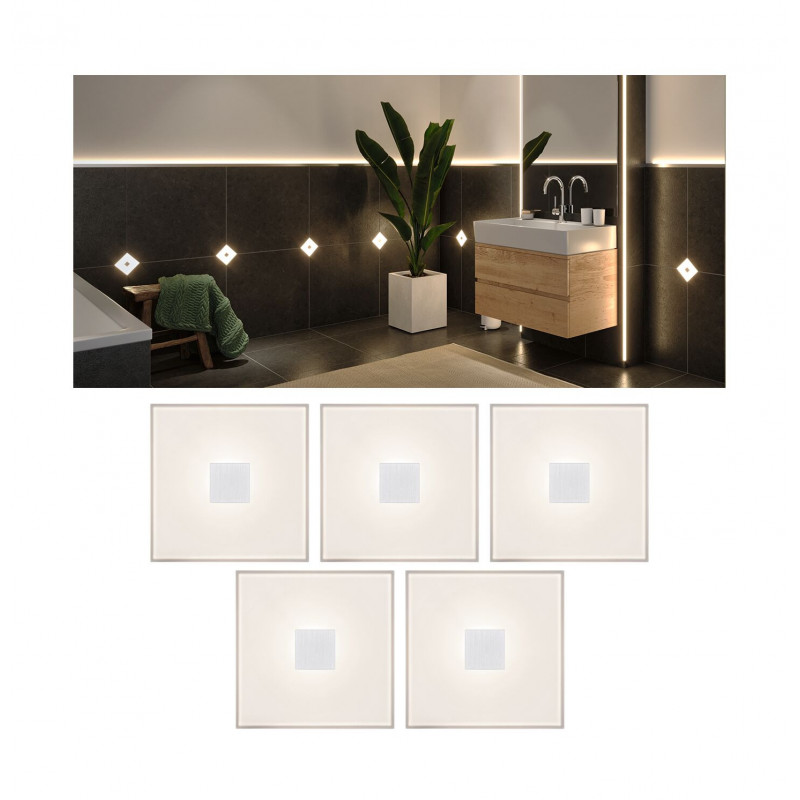 LumiTiles Basic Set Square 10x10cm 5x?W 2700K 12V Biały Tworzywo sztuczne/ Aluminium