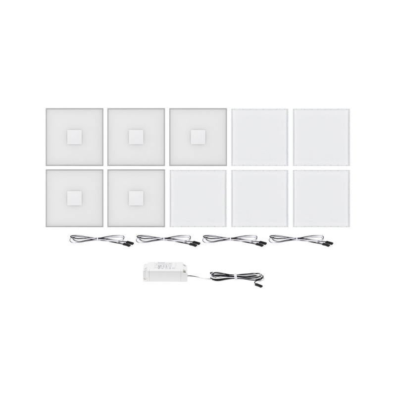 LumiTiles Basic Set Square 10x10cm 5x?W 2700K 12V Biały Tworzywo sztuczne/ Aluminium LumiTiles Basic Set Square 10x10cm 5x?W 2700K 12V Biały Tworzywo sztuczne/ Aluminium