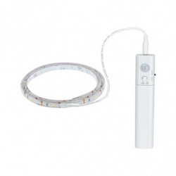 Taśma LED na baterie 1m 3000K 2W 156lm czujnik ruchu 4x bateria AAA 5V Biały Taśma LED na baterie 1m 3000K 2W 156lm czujnik ruchu 4x bateria AAA 5V Biały