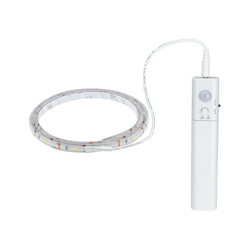 Taśma LED na baterie 1m 3000K 2W 156lm czujnik ruchu 4x bateria AAA 5V Biały Taśma LED na baterie 1m 3000K 2W 156lm czujnik ruchu 4x bateria AAA 5V Biały
