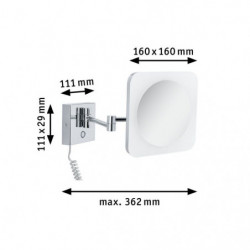 Lusterko kosmetyczne JORA LED 3.3W 2700/4000/6500K +wyłącznik IP44 230V chrom / biały Lusterko kosmetyczne JORA LED 3.3W 2700/4000/6500K +wyłącznik IP44 230V chrom / biały