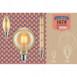 LED BigDrop fil 400lm E27 1800K ści gold 7W podwójna spirala 230V LED BigDrop fil 400lm E27 1800K ści gold 7W podwójna spirala 230V