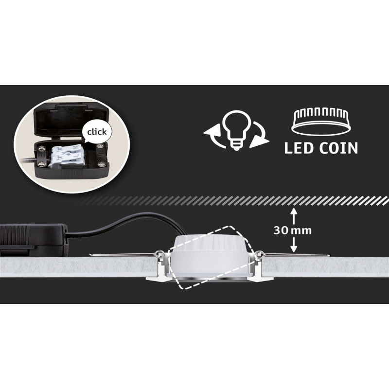 Źródło światła NOVA COIN LED 3-STEP DIM 6W 530lm 50mm 4000K 230V satyna / tworzywo sztuczne Źródło światła NOVA COIN LED 3-STEP DIM 6W 530lm 50mm 4000K 230V satyna / tworzywo sztuczne