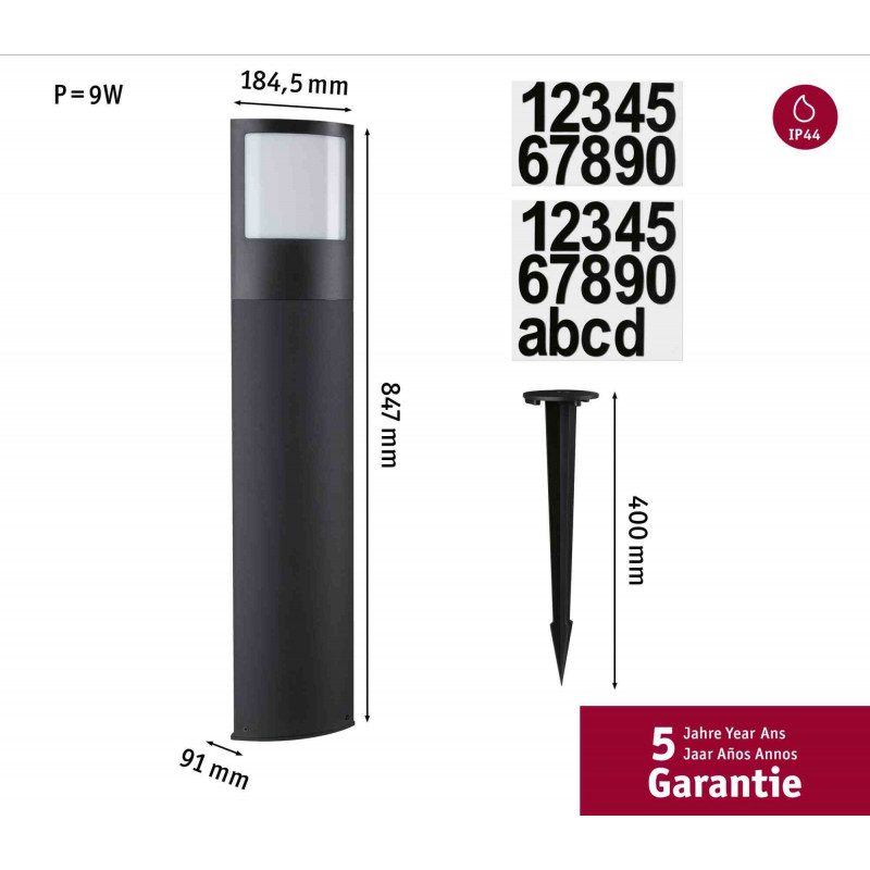 Oprawa ogrodowa PADEA LED 8.5W 700lm 3000K PIR IP44 230V antracyt / tworzywo sztuczne Oprawa ogrodowa PADEA LED 8.5W 700lm 3000K PIR IP44 230V antracyt / tworzywo sztuczne