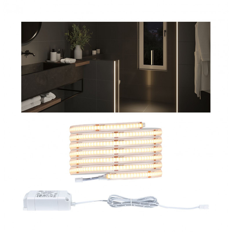 LumiTiles COB Slim Strip zestaw 2m ciep-biel IP44 Cover 6W 230/24V Bi LumiTiles COB Slim Strip zestaw 2m ciep-biel IP44 Cover 6W 230/24V Bi