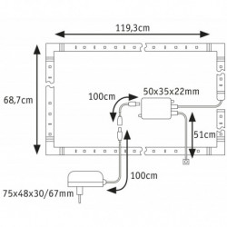 Zestaw taśma LED TV55 cali MaxLED 250 RGBW+ 20,5W 3000K 360cm 230/24V Zestaw taśma LED TV55 cali MaxLED 250 RGBW+ 20,5W 3000K 360cm 230/24V
