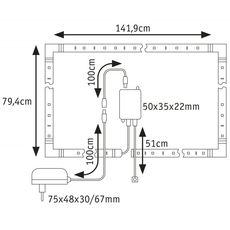 Zestaw taśma LED TV65 cali MaxLED 250 RGBW+ 22W 3000K 430cm 230/24V Zestaw taśma LED TV65 cali MaxLED 250 RGBW+ 22W 3000K 430cm 230/24V