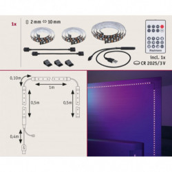 Zestaw taśma LED TV55 cali USB + pilot Dynamic Rainbow RGB 3,5W 5V czarny Zestaw taśma LED TV55 cali USB + pilot Dynamic Rainbow RGB 3,5W 5V czarny