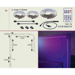 Zestaw taśma LED TV65 cali USB + pilot Dynamic Rainbow RGB 4W 5V czarny Zestaw taśma LED TV65 cali USB + pilot Dynamic Rainbow RGB 4W 5V czarny
