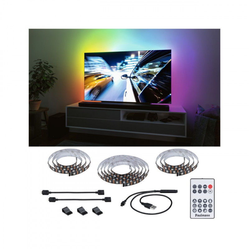 Zestaw taśma LED TV75 cali USB + pilot Dynamic Rainbow RGB 5W 5V czarny Zestaw taśma LED TV75 cali USB + pilot Dynamic Rainbow RGB 5W 5V czarny