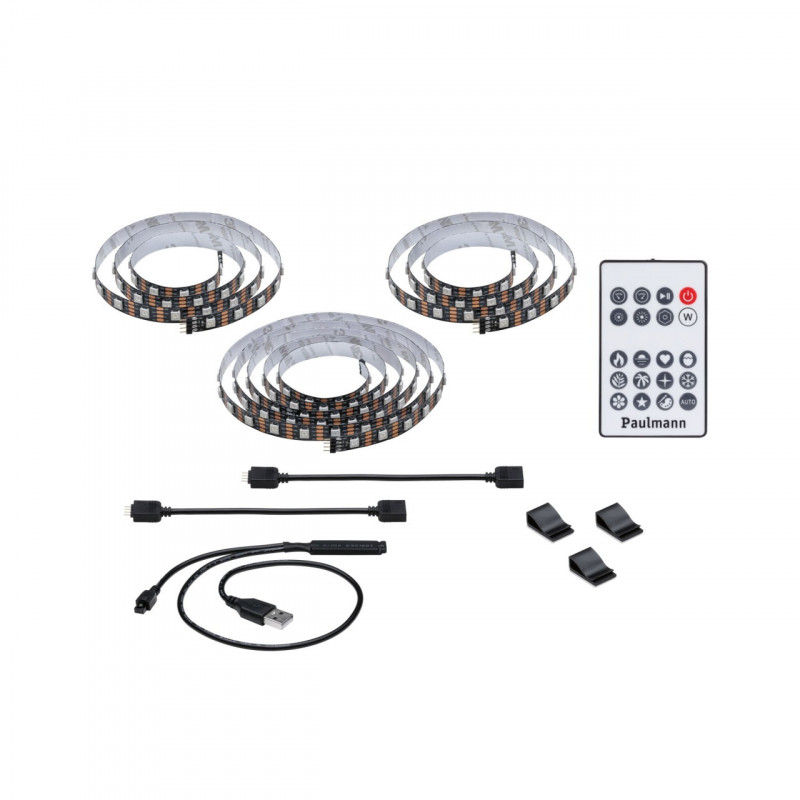 Zestaw taśma LED TV75 cali USB + pilot Dynamic Rainbow RGB 5W 5V czarny Zestaw taśma LED TV75 cali USB + pilot Dynamic Rainbow RGB 5W 5V czarny