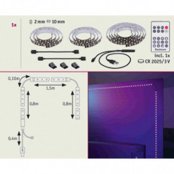 Zestaw taśma LED TV75 cali USB + pilot Dynamic Rainbow RGB 5W 5V czarny Zestaw taśma LED TV75 cali USB + pilot Dynamic Rainbow RGB 5W 5V czarny