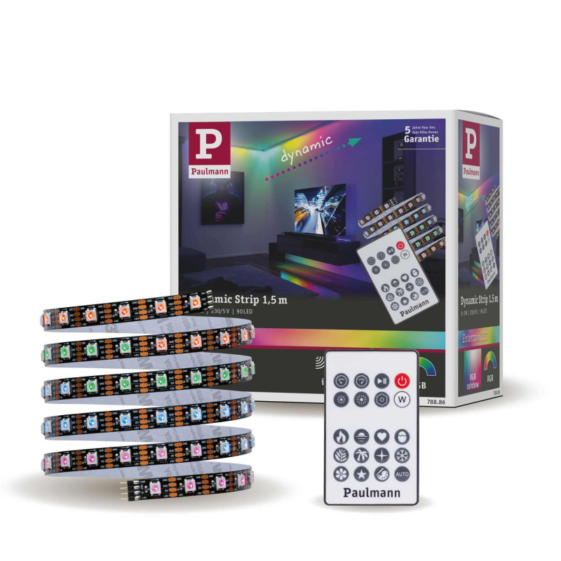Kompletny zestaw taśma DYNAMIC LED RGB+ 3W 1,5M IP20 60LED/m 5VA 230V/12V DC biały / tworzywo sztuczne Kompletny zestaw taśma DYNAMIC LED RGB+ 3W 1,5M IP20 60LED/m 5VA 230V/12V DC biały / tworzywo sztuczne