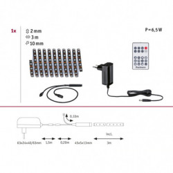 Kompletny zestaw taśma DYNAMIC LED RGB+ 5W 3M IP20 60LED/m 10VA 230V/12V DC biały / tworzywo sztuczne Kompletny zestaw taśma DYNAMIC LED RGB+ 5W 3M IP20 60LED/m 10VA 230V/12V DC biały / tworzywo sztuczne