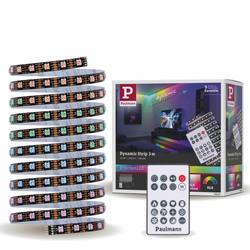 Kompletny zestaw taśma DYNAMIC LED RGB+ 5W 3M IP20 60LED/m 10VA 230V/12V DC biały / tworzywo sztuczne Kompletny zestaw taśma DYNAMIC LED RGB+ 5W 3M IP20 60LED/m 10VA 230V/12V DC biały / tworzywo sztuczne