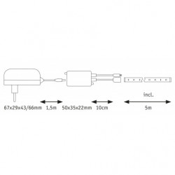 Kompletny zestaw taśma DYNAMIC LED RGB+10,5W 5M IP20 60LED/m 15VA 230V/12V DC biały / tworzywo sztuczne Kompletny zestaw taśma DYNAMIC LED RGB+10,5W 5M IP20 60LED/m 15VA 230V/12V DC biały / tworzywo sztuczne