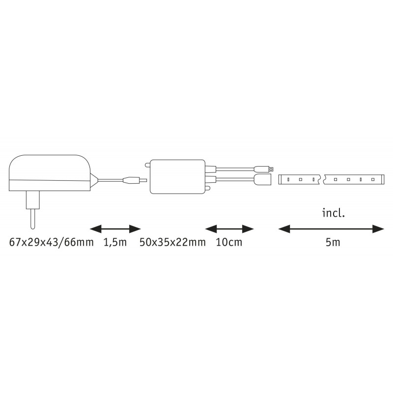 Kompletny zestaw taśma DYNAMIC LED RGB+10,5W 5M IP20 60LED/m 15VA 230V/12V DC biały / tworzywo sztuczne Kompletny zestaw taśma DYNAMIC LED RGB+10,5W 5M IP20 60LED/m 15VA 230V/12V DC biały / tworzywo sztuczne