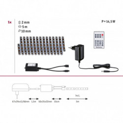 Kompletny zestaw taśma DYNAMIC LED RGB+10,5W 5M IP20 60LED/m 15VA 230V/12V DC biały / tworzywo sztuczne Kompletny zestaw taśma DYNAMIC LED RGB+10,5W 5M IP20 60LED/m 15VA 230V/12V DC biały / tworzywo sztuczne