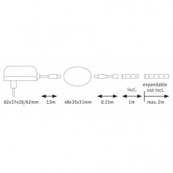 MaxLED 250 Night Comfort zestaw jednostronny 1m 4W 300lm 30LEDs/m 2700K 12VA MaxLED 250 Night Comfort zestaw jednostronny 1m 4W 300lm 30LEDs/m 2700K 12VA