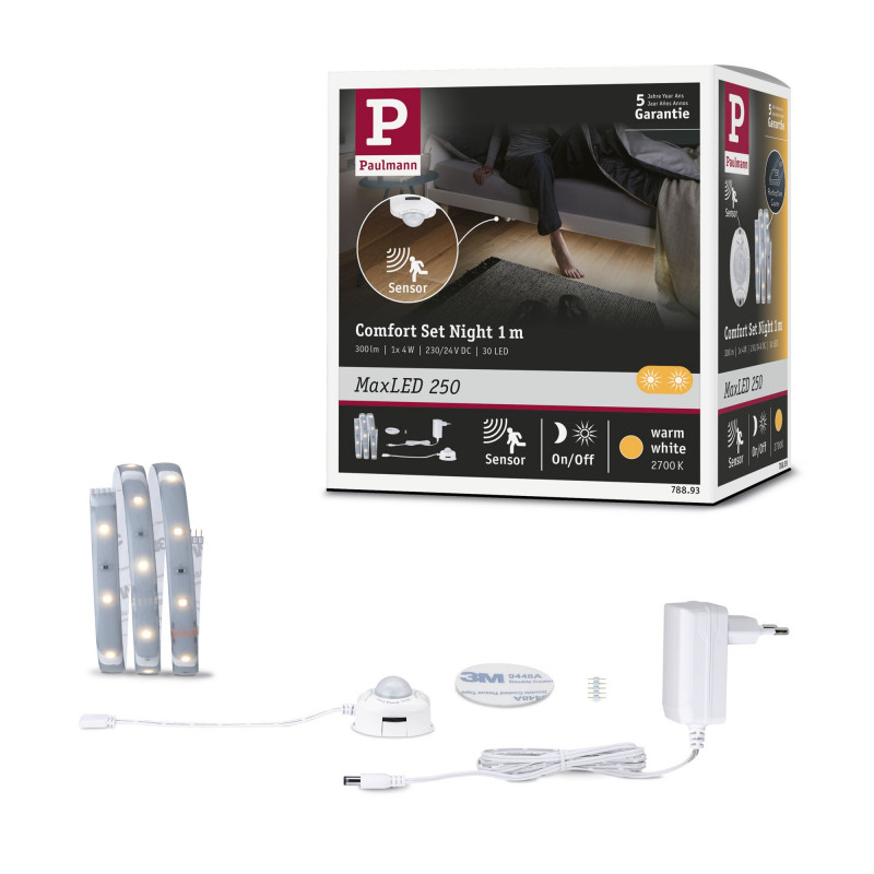 MaxLED 250 Night Comfort zestaw jednostronny 1m 4W 300lm 30LEDs/m 2700K 12VA MaxLED 250 Night Comfort zestaw jednostronny 1m 4W 300lm 30LEDs/m 2700K 12VA