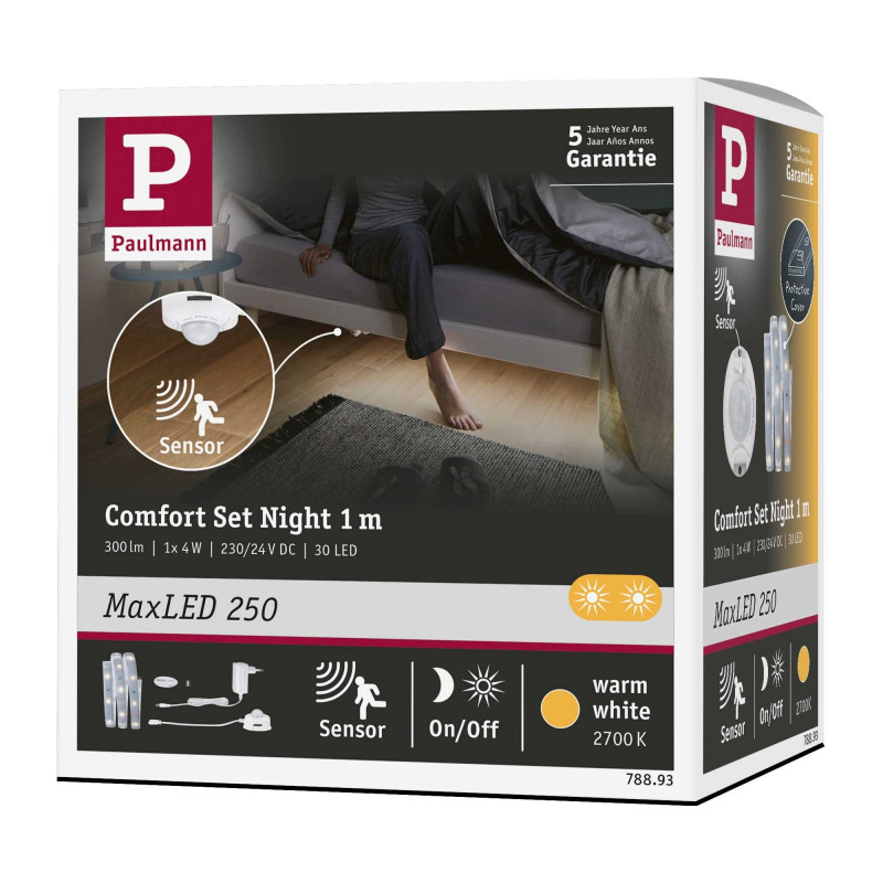 MaxLED 250 Night Comfort zestaw jednostronny 1m 4W 300lm 30LEDs/m 2700K 12VA MaxLED 250 Night Comfort zestaw jednostronny 1m 4W 300lm 30LEDs/m 2700K 12VA
