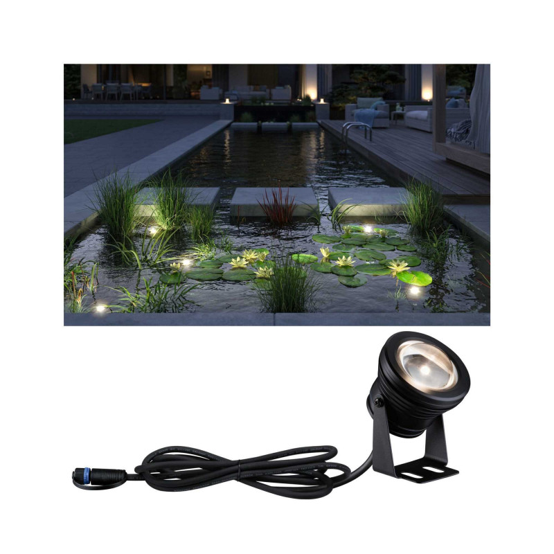 Oprawa do oczka wodnego Plug & Shine POOL SPOT 5W 3000K 440lm IP68 24V czarny / aluminium Oprawa do oczka wodnego Plug & Shine POOL SPOT 5W 3000K 440lm IP68 24V czarny / aluminium