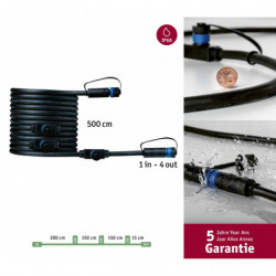 Przewód połączeniowy Plug & Shine 5m 1in-4out IP68 24V czarny / tworzywo sztuczne Przewód połączeniowy Plug & Shine 5m 1in-4out IP68 24V czarny / tworzywo sztuczne