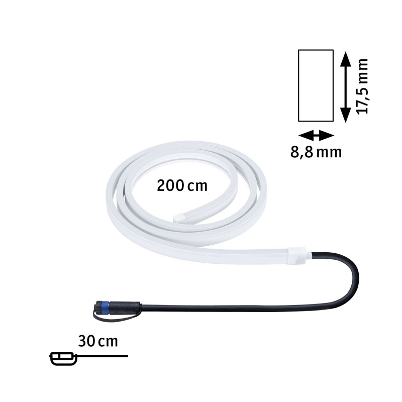 Taśma zewnętrzna LED Plug & Shine DIM 12W 2m 3000K IP68 24V biały Taśma zewnętrzna LED Plug & Shine DIM 12W 2m 3000K IP68 24V biały