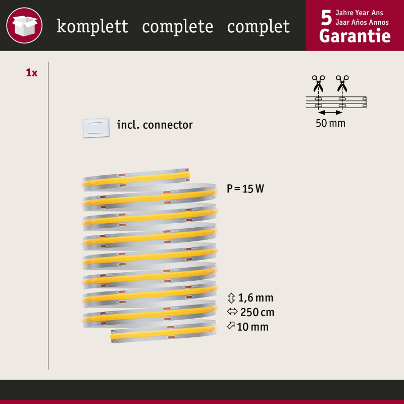 MaxLED 500 Full-Line COB zest. podst. 2,5m 15W 1250lm 2700K MaxLED 500 Full-Line COB zest. podst. 2,5m 15W 1250lm 2700K