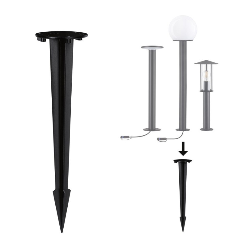 Podstawa/ szpilka wbijana do lamp ogrodowych 40cm okrągła metalowa Podstawa/ szpilka wbijana do lamp ogrodowych 40cm okrągła metalowa