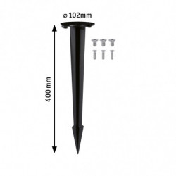 Podstawa/ szpilka wbijana do lamp ogrodowych 40cm okrągła metalowa Podstawa/ szpilka wbijana do lamp ogrodowych 40cm okrągła metalowa