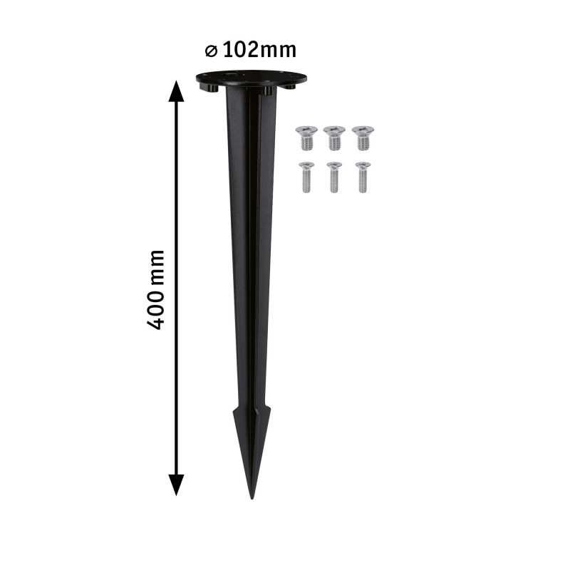 Podstawa/ szpilka wbijana do lamp ogrodowych 40cm okrągła metalowa Podstawa/ szpilka wbijana do lamp ogrodowych 40cm okrągła metalowa