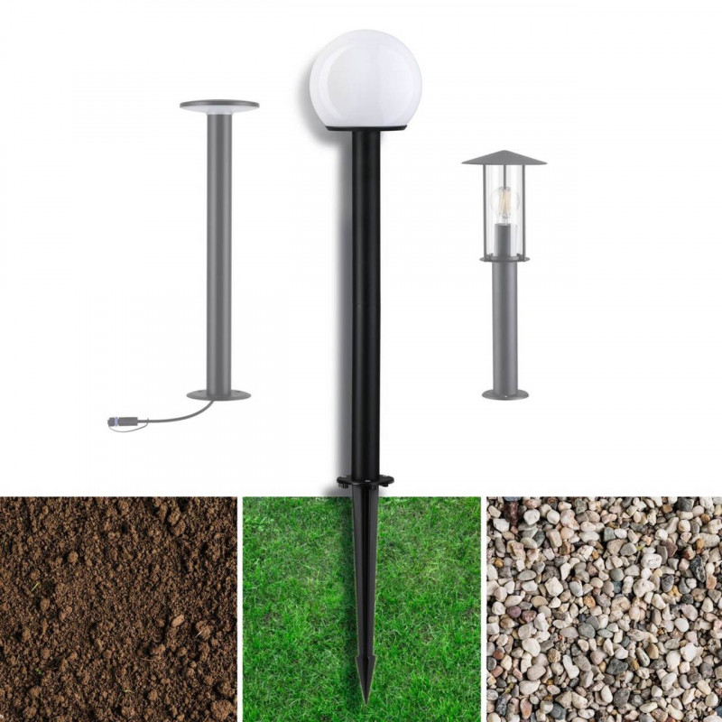 Podstawa/ szpilka wbijana do lamp ogrodowych 40cm okrągła metalowa Podstawa/ szpilka wbijana do lamp ogrodowych 40cm okrągła metalowa
