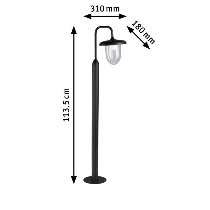 Oprawa ogrodowa VINTARIO E27 max.20W 1135 mm odporna na wodę morską IP44 230V antracyt aluminium Oprawa ogrodowa VINTARIO E27 max.20W 1135 mm odporna na wodę morską IP44 230V antracyt aluminium