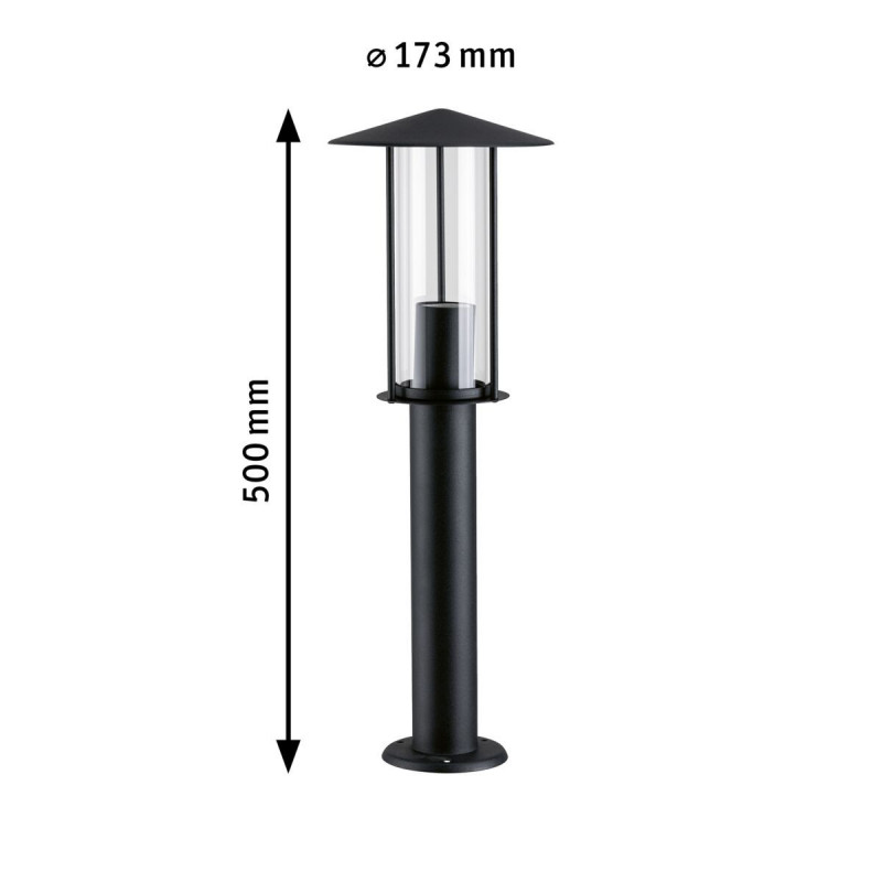 Oprawa ogrodowa CLASSIC LED E27 4.3W 420lm 500mm 2200K IP44 230V czarny aluminium Oprawa ogrodowa CLASSIC LED E27 4.3W 420lm 500mm 2200K IP44 230V czarny aluminium