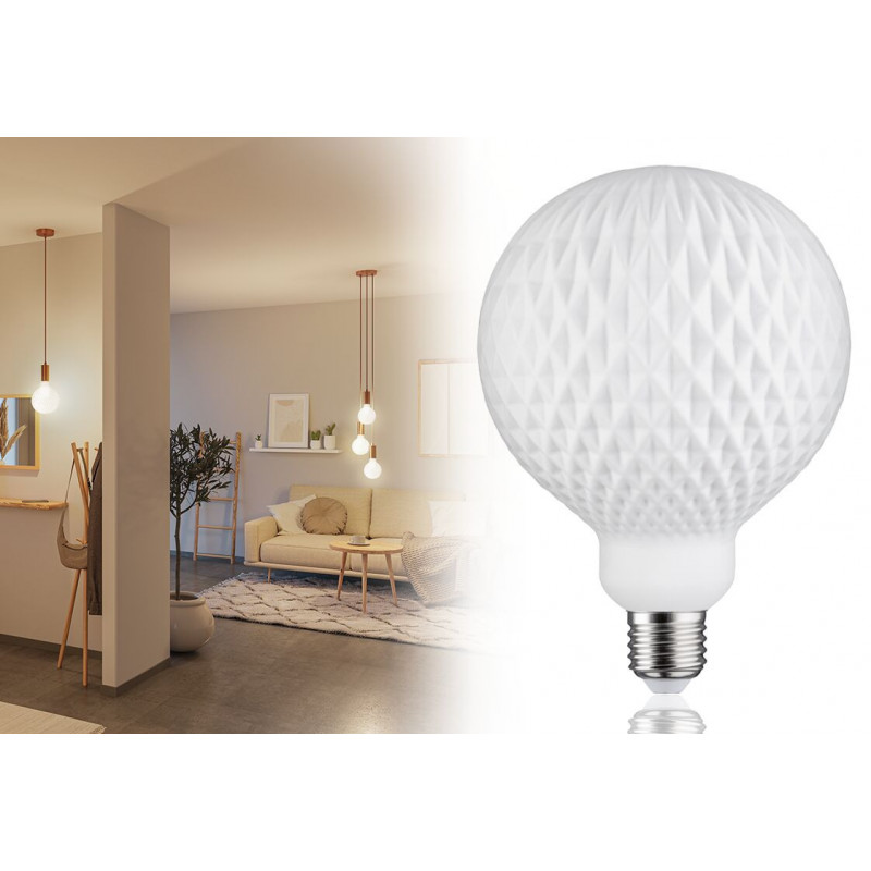 Źródło światła LED LAMPION V1 biała G125 E27 400lm 4,3W 3000K DIM 230V szkło Źródło światła LED LAMPION V1 biała G125 E27 400lm 4,3W 3000K DIM 230V szkło