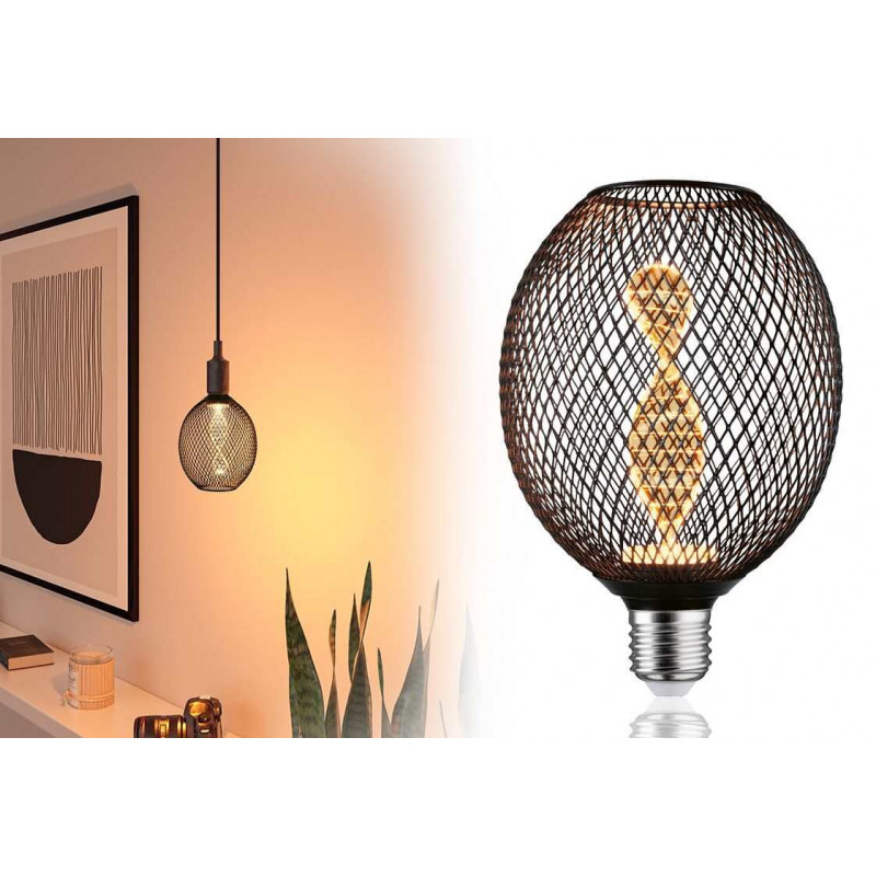 Źródło światła LED METALLIC GLOW GLOB czarny Helix E27 3,5W 110lm 1800K 230V Źródło światła LED METALLIC GLOW GLOB czarny Helix E27 3,5W 110lm 1800K 230V