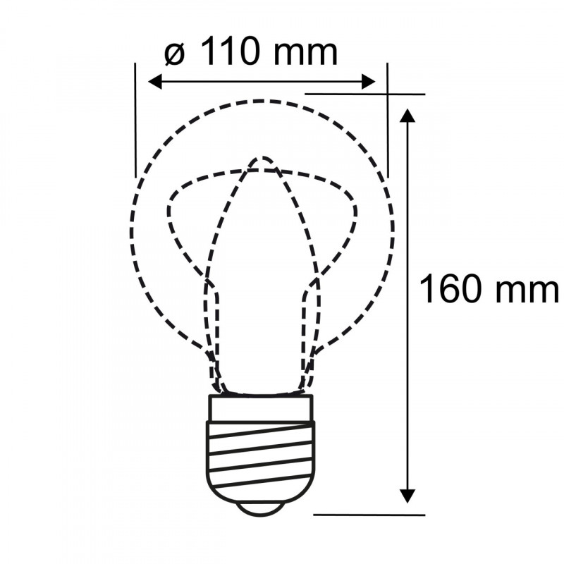 Źródło światła LED METALLIC GLOW GLOB czarny Helix E27 3,5W 110lm 1800K 230V Źródło światła LED METALLIC GLOW GLOB czarny Helix E27 3,5W 110lm 1800K 230V