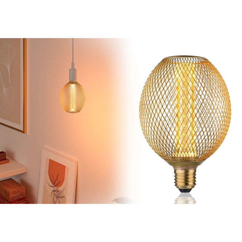 Źródło światła LED METALLIC GLOW GLOB mosiądz Spiral E27 4.2W 200lm 1800K 230V Źródło światła LED METALLIC GLOW GLOB mosiądz Spiral E27 4.2W 200lm 1800K 230V