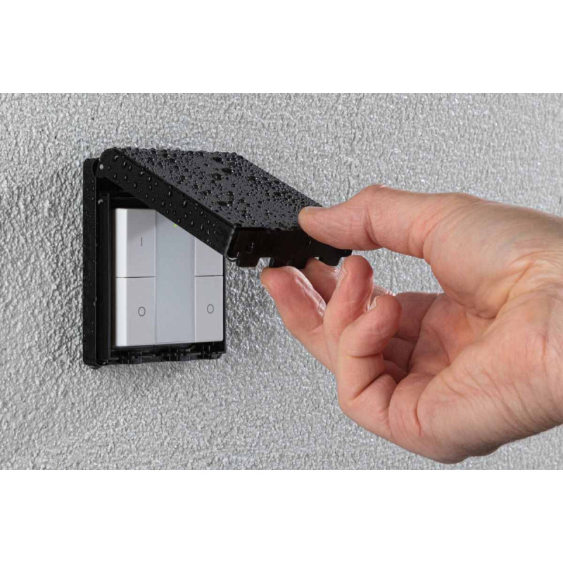 Przełącznik ścienny Plug+Shine SH Zigbee IP44 czarny / tworzywo sztuczne Przełącznik ścienny Plug+Shine SH Zigbee IP44 czarny / tworzywo sztuczne