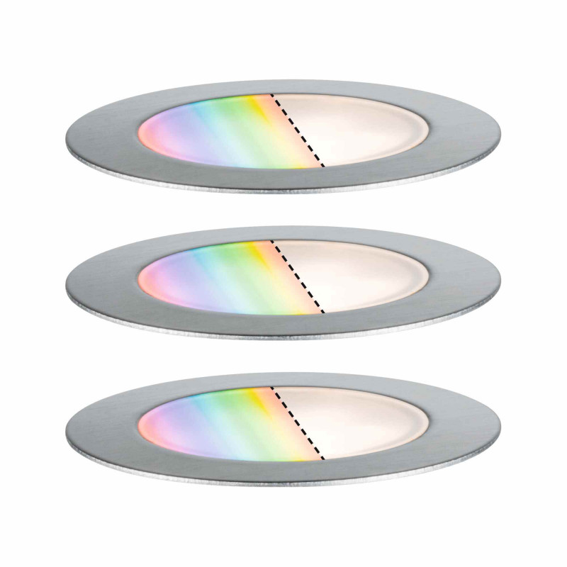 Oprawa wpuszczana Plug & Shine FLOOR SH Zigbee RGBW zestaw 3X2W IP67 24V srebrny / stal nierdzewna Oprawa wpuszczana Plug & Shine FLOOR SH Zigbee RGBW zestaw 3X2W IP67 24V srebrny / stal nierdzewna