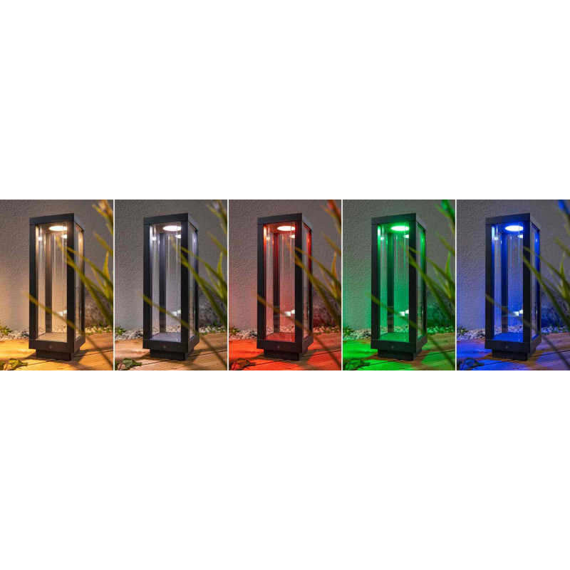 Oprawa ogrodowa Plug & Shine LATARNIA SH Zigbee 2W RGBW DIM IP44 24V antracyt / aluminium Oprawa ogrodowa Plug & Shine LATARNIA SH Zigbee 2W RGBW DIM IP44 24V antracyt / aluminium