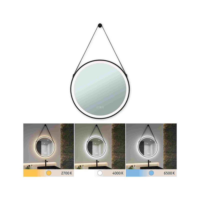 Lustro łazienkowe LED Mirra IP44 Biały Switch 750lm 230V 11,5W Możliwość ściemniania Czarny/lustro Lustro łazienkowe LED Mirra IP44 Biały Switch 750lm 230V 11,5W Możliwość ściemniania Czarny/lustro