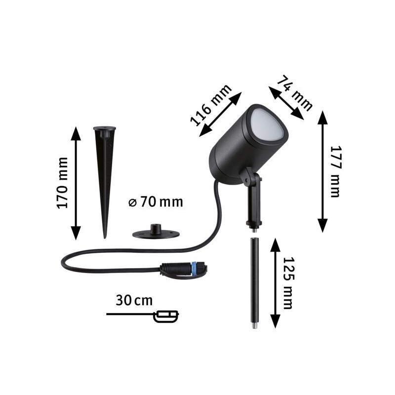 Reflektor ogrodowy Plug & Shine SHIRA LED SH Zigbee RGBW 6.5W 500lm IP65 24V antracyt Reflektor ogrodowy Plug & Shine SHIRA LED SH Zigbee RGBW 6.5W 500lm IP65 24V antracyt