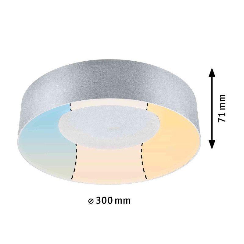 Plafoniera CASCA LED 16W 1500lm okrągła 300mm 2700/4000/6500K IP44 230V aluminium matowy / tworzywo sztuczne Plafoniera CASCA LED 16W 1500lm okrągła 300mm 2700/4000/6500K IP44 230V aluminium matowy / tworzywo sztuczne