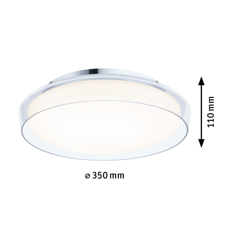 Plafoniera LUENA LED 16.5W 860lm okragła 350mm 3000K IP44 230V szkło chrom / metal Plafoniera LUENA LED 16.5W 860lm okragła 350mm 3000K IP44 230V szkło chrom / metal