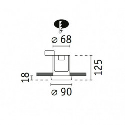 Oprawa do wbudowania LUENA GU10 max. 35W IP65 230V biały szkło / metal Oprawa do wbudowania LUENA GU10 max. 35W IP65 230V biały szkło / metal