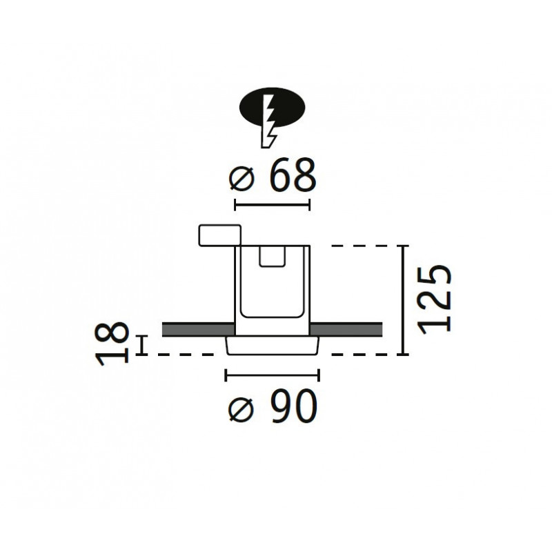 Oprawa do wbudowania LUENA GU10 max. 35W IP65 230V biały szkło / metal Oprawa do wbudowania LUENA GU10 max. 35W IP65 230V biały szkło / metal